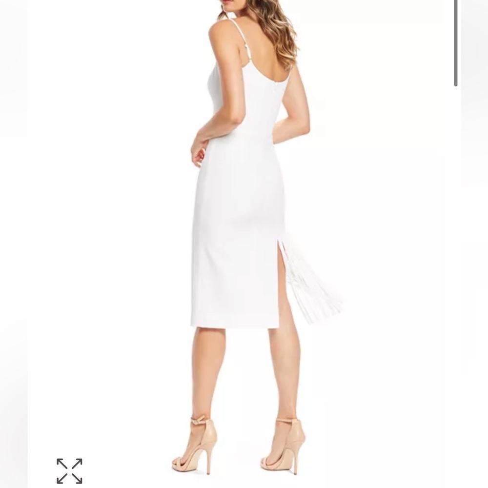 NWT Dress the Population Fringe Bodycon White Dress size L